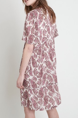 Vestido-camisa - Branco e fúcsia