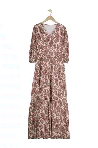 Vestido comprido - Branco e fúcsia