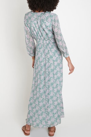 Vestido camisero - Verde y malva