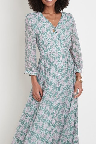 Vestido camisero - Verde y malva