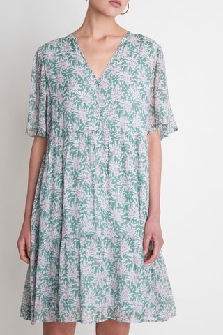 Vestido recto - Malva y verde