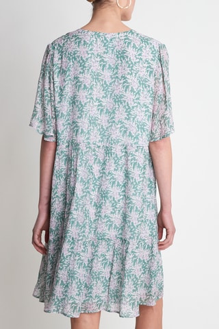 Vestido recto - Malva y verde