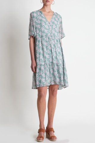 Vestido recto - Malva y verde