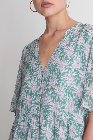 Vestido recto - Malva y verde