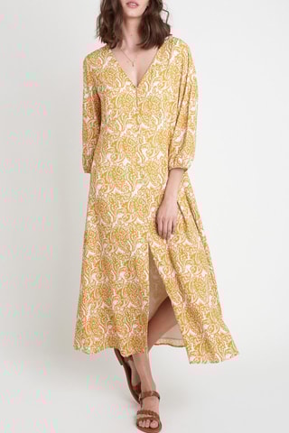 Vestido-camisa - Laranja e branco