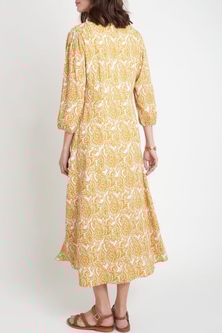 Vestido-camisa - Laranja e branco