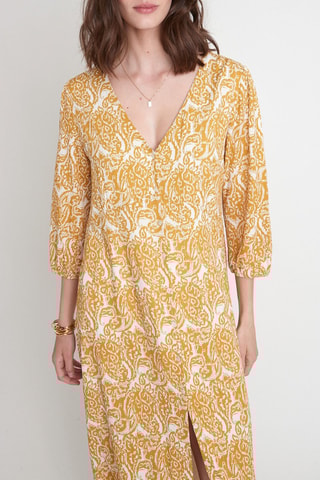 Vestido-camisa - Laranja e branco