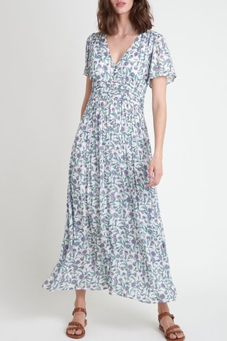 Vestido largo - Crudo y verde