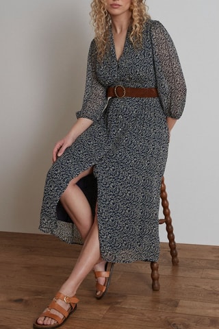 Vestido midi - Azul-noite