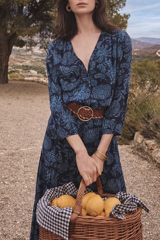 Vestido-camisa - Azul-marinho