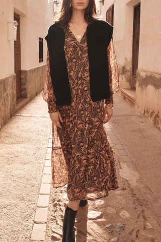 Vestido trapézio - Camel