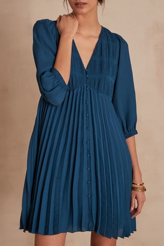 Vestido evasé - Azul petróleo