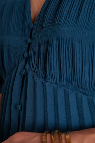 Vestido evasé - Azul petróleo