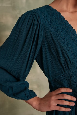 Vestido evasé - Azul petróleo