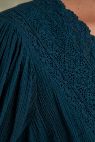 Vestido evasé - Azul petróleo