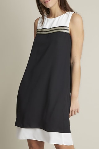 Vestido recto - Negro y blanco
