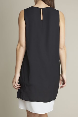 Vestido recto - Negro y blanco