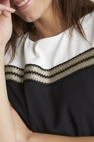 Vestido recto - Negro y blanco