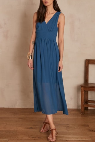 Vestido evasé - Azul petróleo