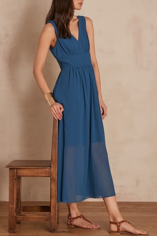 Vestido evasé - Azul petróleo