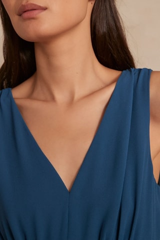 Vestido evasé - Azul petróleo