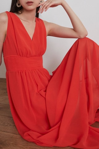 Vestido evasé - Rojo