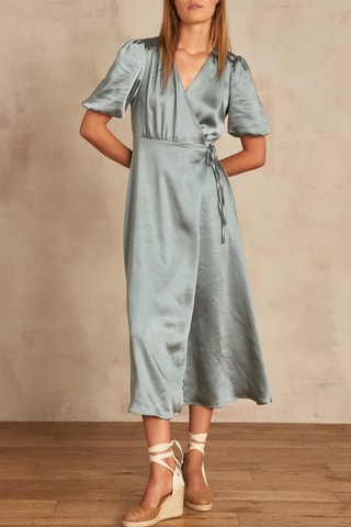 Vestido cruzado - Azul pato