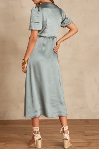 Vestido cruzado - Azul pato