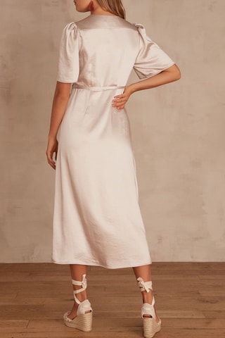 Vestido cruzado - Beige