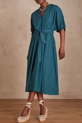 Vestido midi - Azul petróleo