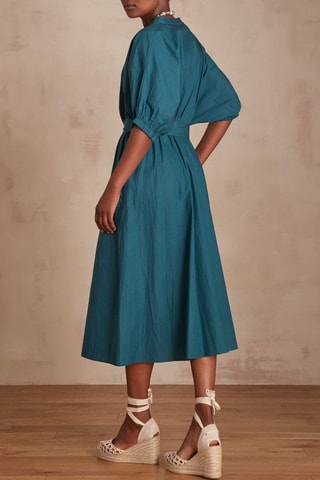 Vestido midi - Azul petróleo