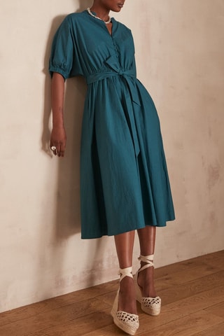 Vestido midi - Azul petróleo