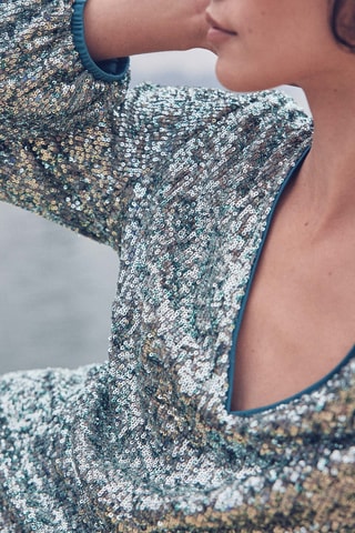 Vestido recto - Verde esmeralda