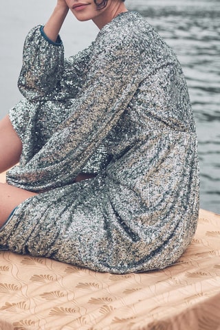 Vestido recto - Verde esmeralda