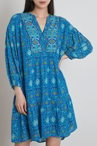 Vestido trapecio - Turquesa