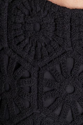 Vestido trapecio de guipur - Negro