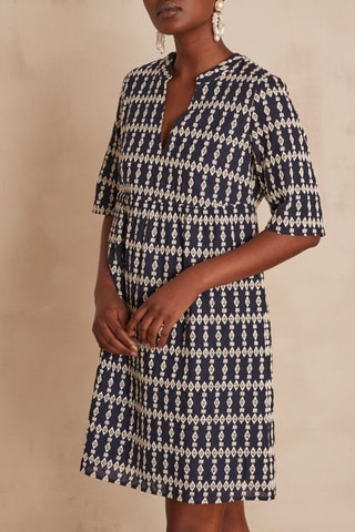 Vestido direito - Azul-noite