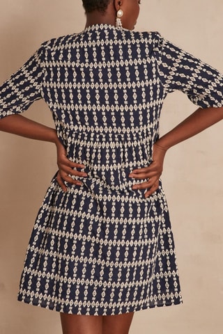 Vestido direito - Azul-noite