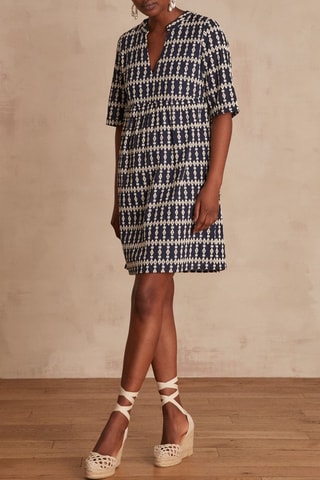 Vestido direito - Azul-noite