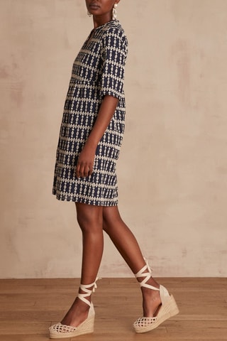 Vestido direito - Azul-noite