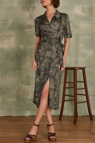 Vestido midi - Verde-escuro