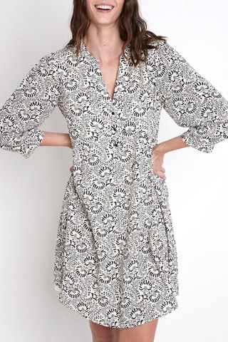 Robe droite - Ecru et noir