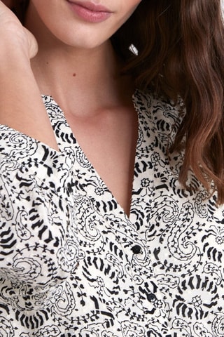 Robe droite - Ecru et noir