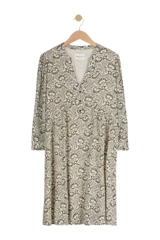 Robe droite - Ecru et noir