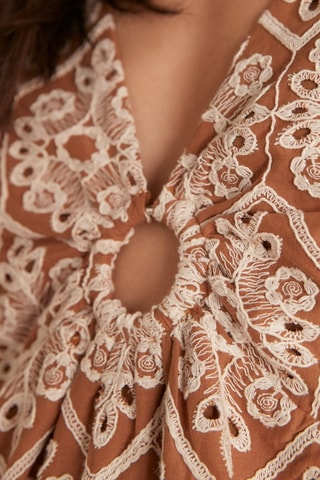 Vestido trapézio - Castanho