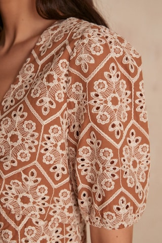 Vestido trapézio - Castanho