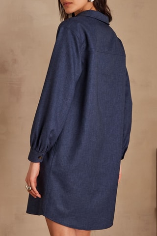 Vestido-camisa - Azul-marinho