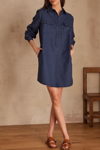 Vestido-camisa - Azul-marinho