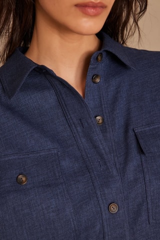 Vestido-camisa - Azul-marinho