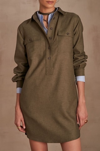 Vestido-camisa - Caqui